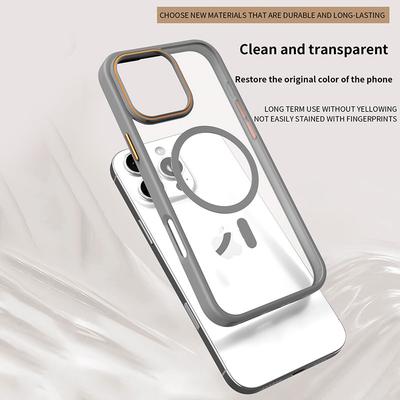 Luxusní magnetické bezdrátové nabíjení pro Magsafe pouzdro pro iPhone 16 15 14 13 12 11 Pro Max Nárazuvzdorný měkký nárazník Průhledný kryt