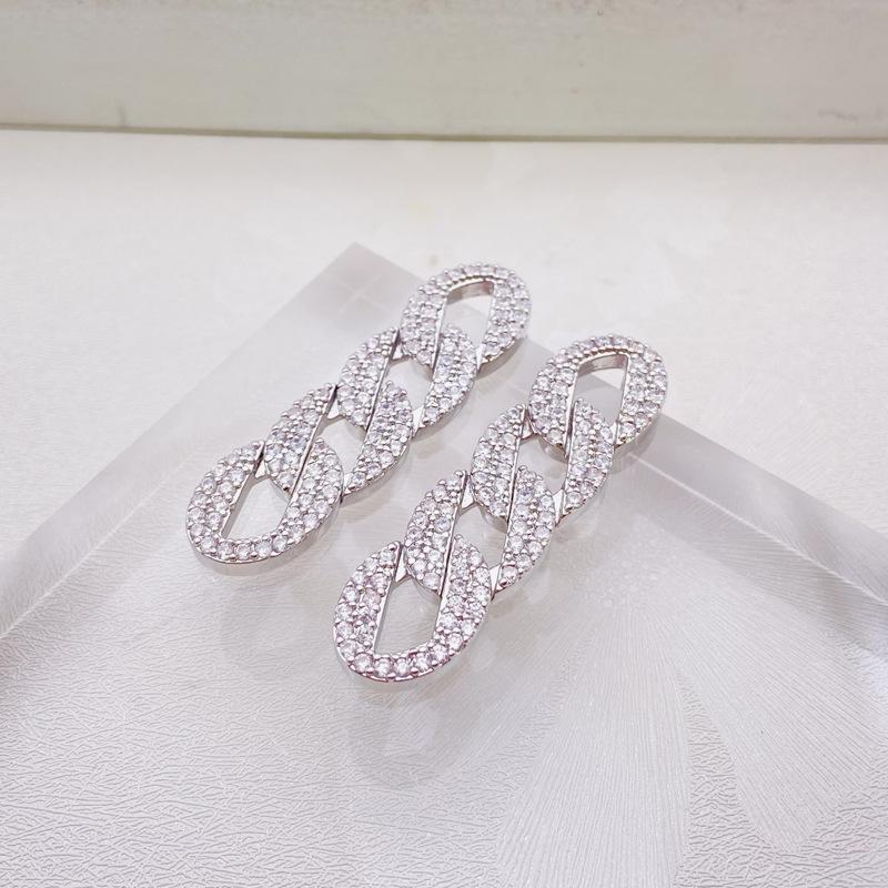 

Цепочка из циркония серьги женские в холодный ветер французские серьги ретро гонконгский стиль серьги, Новый год