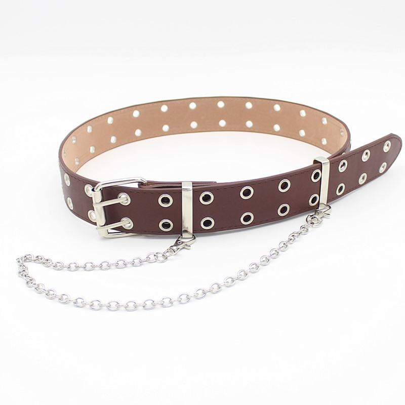 Punk Belt Feminine Eye Silver Sling Embellished Hip Hop Pu Belt Womens Belt