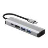 5 In 1 TYPE-C To USB3.0*1+USB2.0*1+PD100W/USB-C Data+HDMI+100M Network Card PC