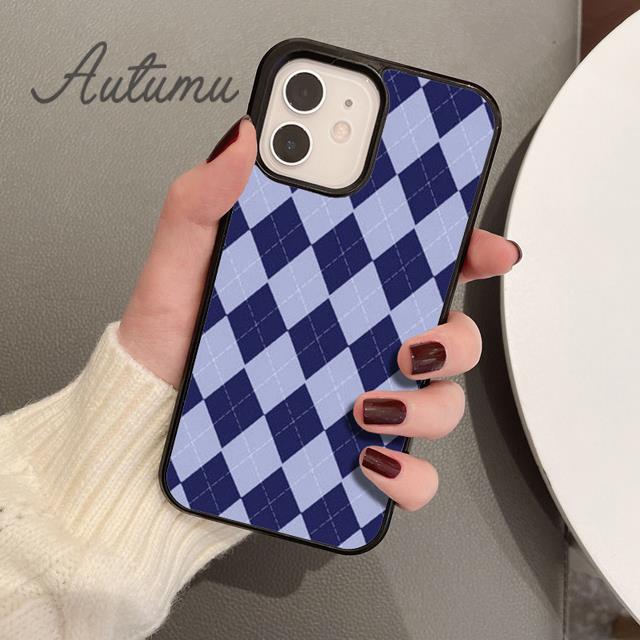 

Чехол для телефона с клеткой аргайл для iPhone 11 12 13 14 Pro Max mini X XR XS SE 2020 5 6S 7 8 Plus Samsung Galaxy S21 S22 Чехол-накладка Samsung S22ultra