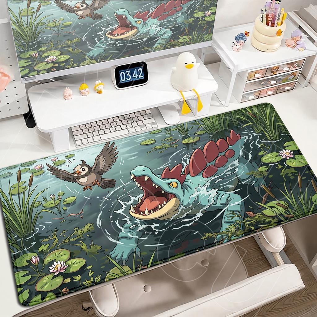 Laptop E-sport Gamer Desktop Decoration Mat HD Printing Anime Pokemon Feraligatr Mouse Pad XXL Washable Computer Keyboard Carpet