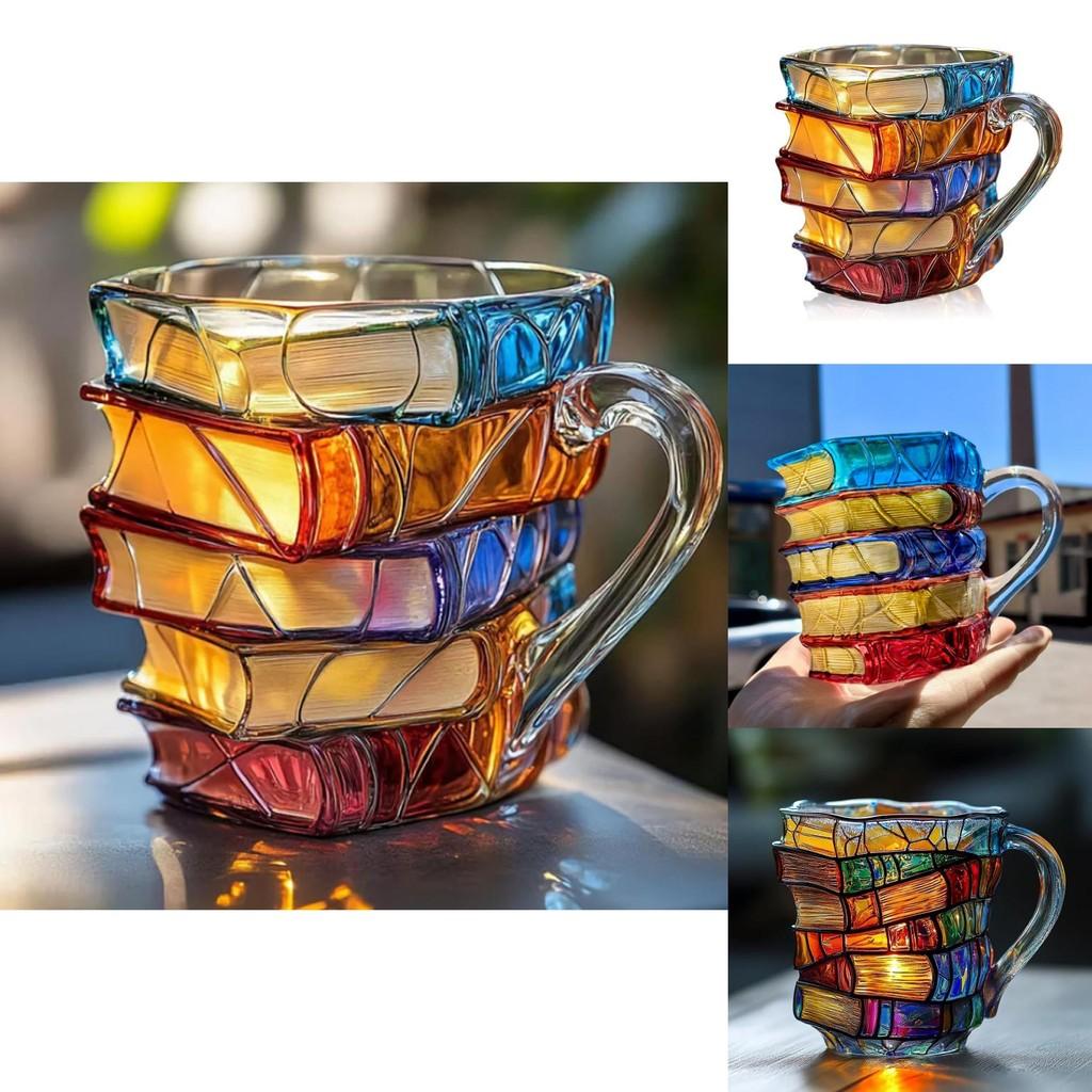 Painted Book Mug Coffee Cup Resin Hand Painted Modern Decor For Home Office