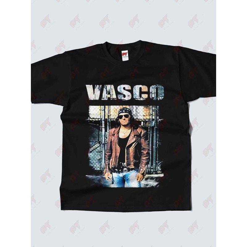 Vasco Rossi 1993 Vintage Originální Materiál Tričko | Ležérní Kulatý Výstřih, Mírně Pružná Látka, Běžný Střih, Potisk Vzor, Perfektní pro Muže, Celoroční