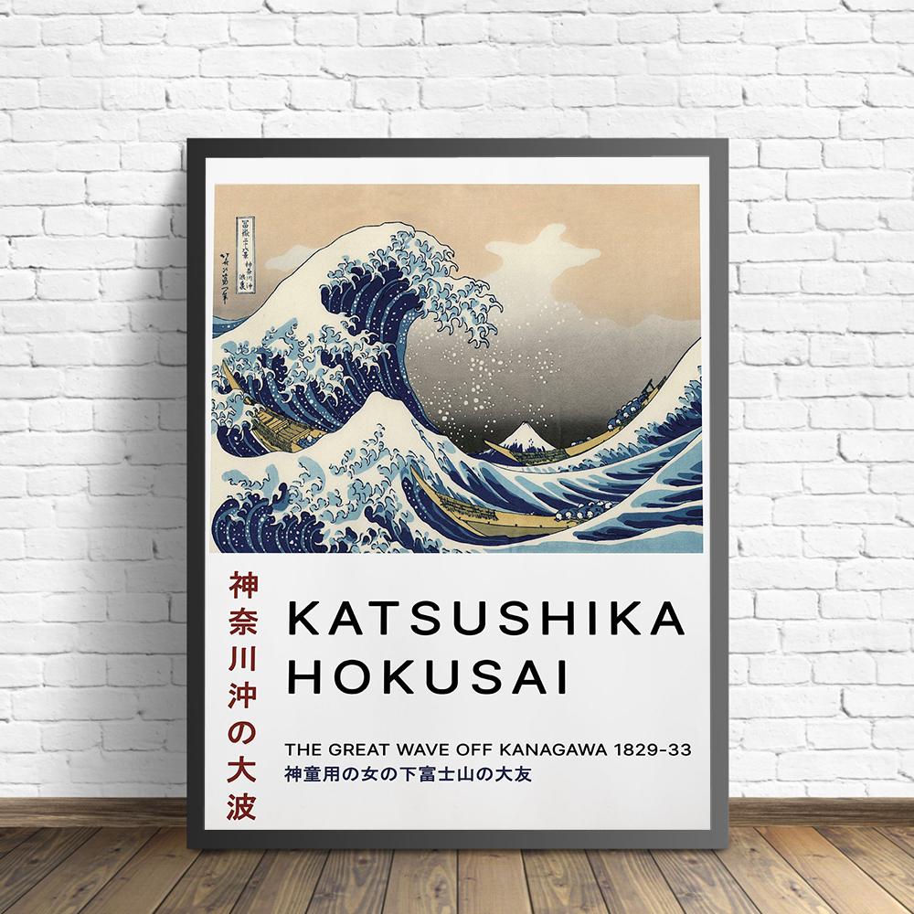 Oryginalny Kanagawa Surfing Katsushika Hokusai Obraz na płótnie Druk i Plakat Obrazy na ścianę do salonu Dekoracja domu Bez ramy