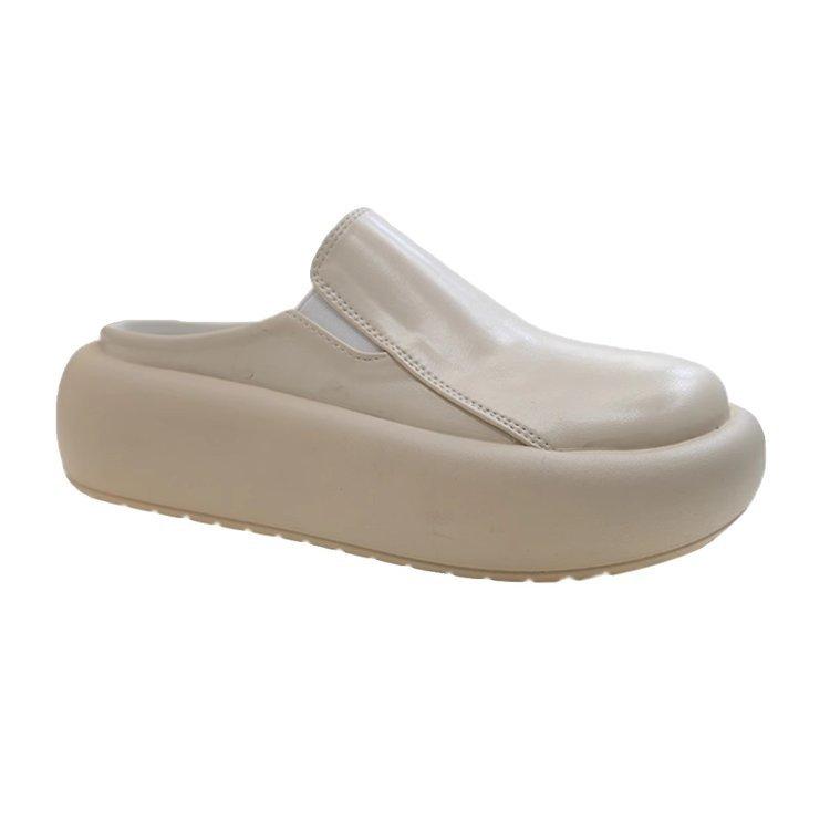 Popular Thick-bottomed Bag Head Half Slippers Women's Autumn and Winter New Outer Wear One Pedal French Trendy Slippers Muller Lazy Drag