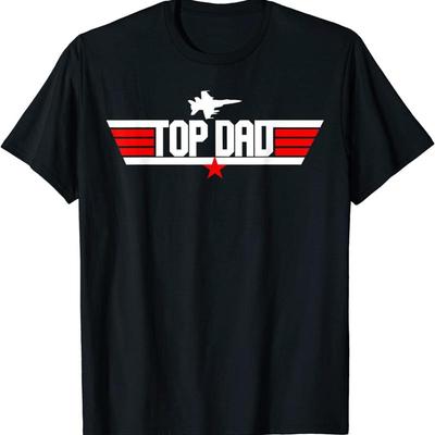 Mens Father's Day Birthday for Top Dad T Shirt Black Size S 5XL