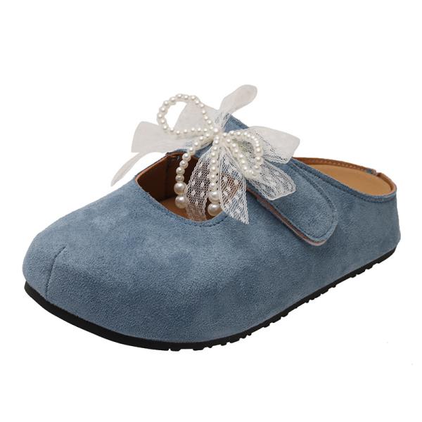 Fashion Slippers Women Summer Loafers Female Shoes Low Slides Fashion Butterfly-Knot Lace Cover Toe 2025 Luxury Hoof Heels Butterfly-kno