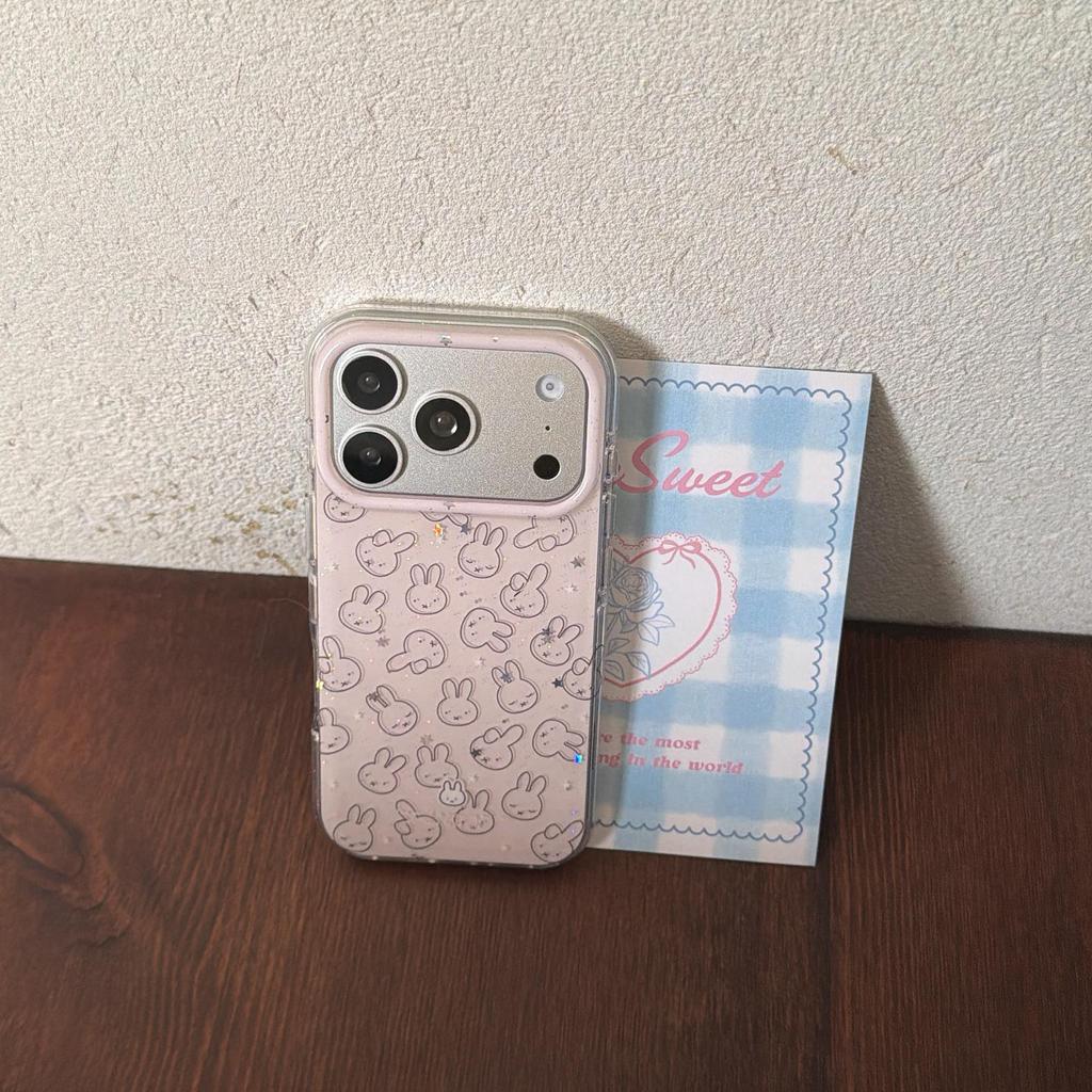 Trendy Double-Layer Pink Miffy Series Drop-Proof Phone Case for Apple iP17 Pro Max