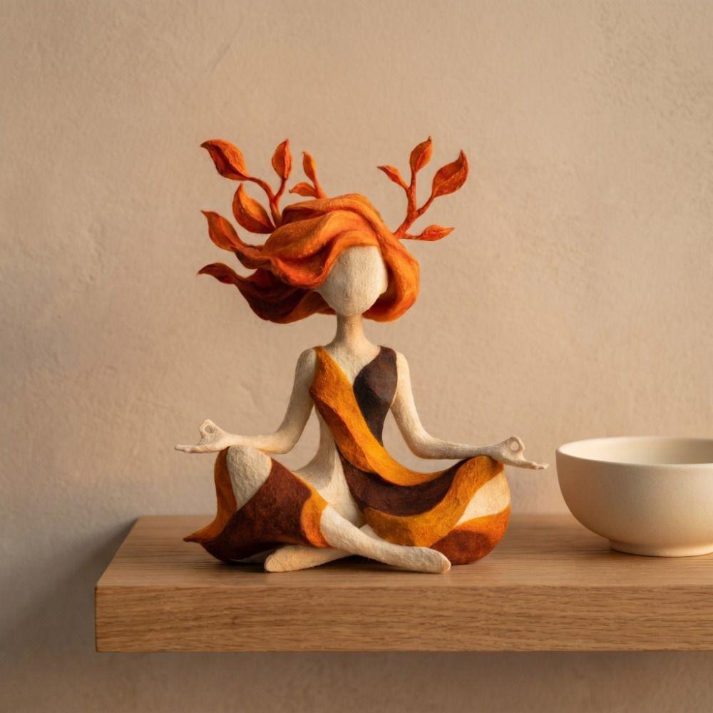Harz Beruhigende Skulpturen Yoga Mädchen Innere Harmonie Figur Zen Meditierende Statue Meditationsraum