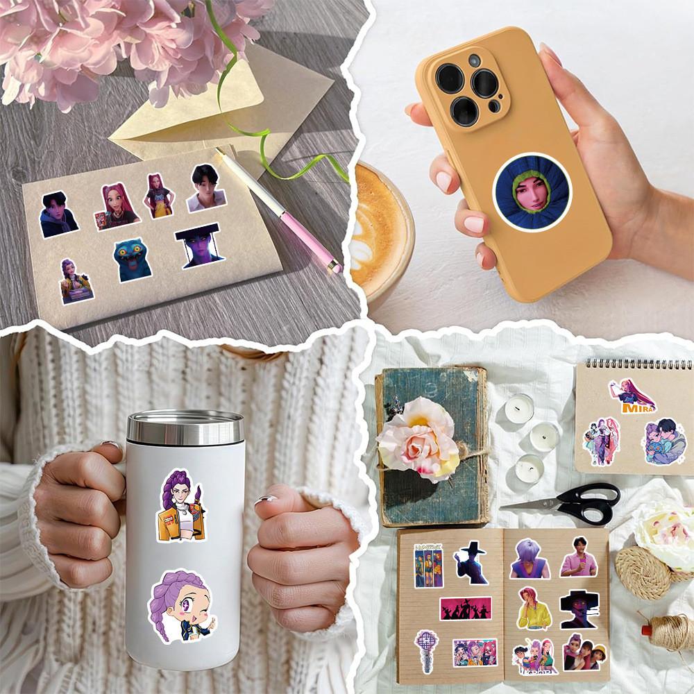 Hunter Girl Kpop Collectors Edition Water Bottle Stickers With Vibrant Printed Art For Teens