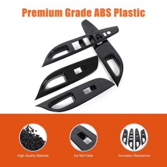 Car Window Lift Frame Trim Cover For Infiniti G25 G37 2010-2013 ABS Glossy Black