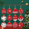 2025 Wooden Christmas Ornaments Hanging Decorations Xmas Ball Pendant DIY Christmas Tree Craft Decor for Home New Year Gifts