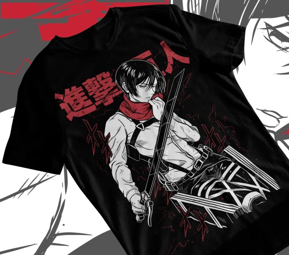 Anime Mikasa AckerUnisex Attack On Titan Black TShirt S