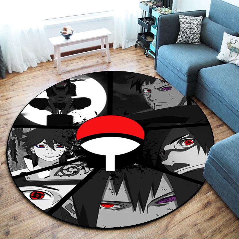 Famous cartoon NARUTO protagonist Uzumaki Naruto round carpet soft home decoration anti-slip door mat outdoor picnic mat carpet M4