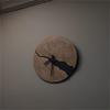 Elegant Simplistic Wood Wall Clock with Creative Crack Detail for Home Decors Battery Operated Round Hanging Clock