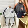 Children's Set Spring and Autumn Boys' Sports and Leisure Two-piece Set Baby Clothes Spring Clothing Korean Hoodie Set