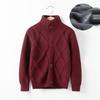 Children's High Neck Wool Cardigan - Warm Knitted Sweater for Autumn/Winter, Sizes 2-11 Years