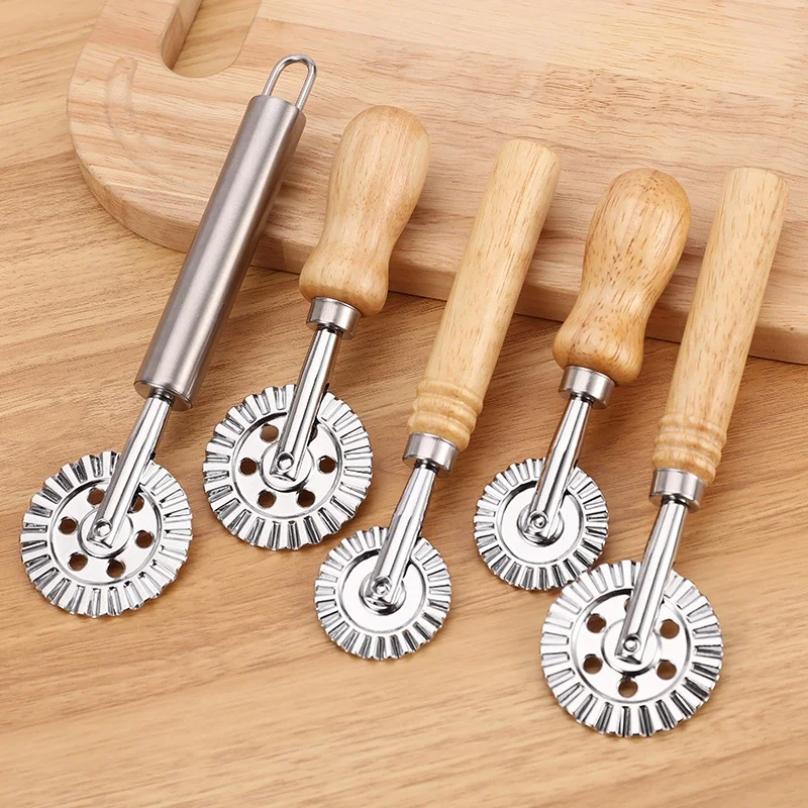 Edelstahl-Knödelprägung, seitlich geprägte Keksform, Handschneidemaschine zum Backen von Gebäckdekorationen, Rollradwerkzeugen