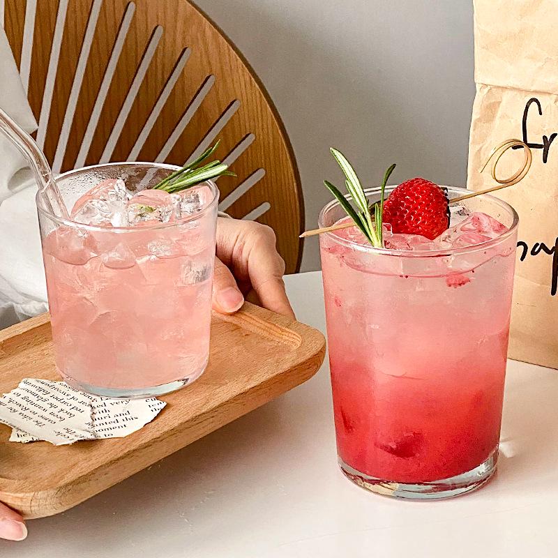 

Корейская минималистичная термостойкая стеклянная чашка для молока, кофе, сока, воды или напитков. Short 320ml + Glass Straw [2 Pack]