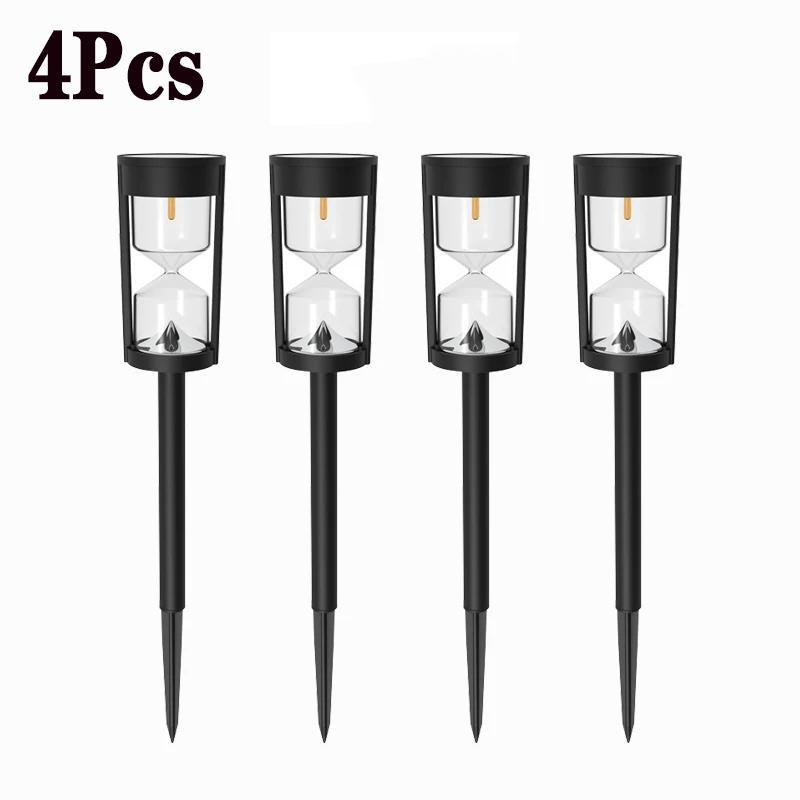 4 Pcs Solar Hourglass Lawn Lamp IP65 Waterproof Garden Light Flashing LED Landscape Light for Outdoor Garden Landscape Patio