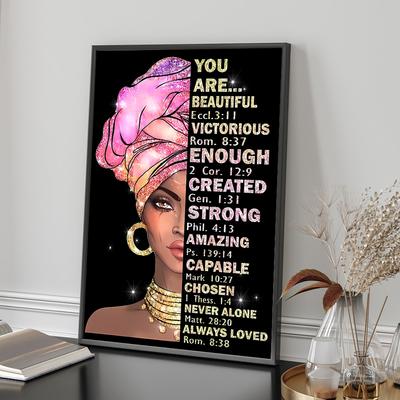 Sei bellissima, astratta, colorata, africana, donna nera, poster, decorazione murale, tela, pittura decorativa per la casa