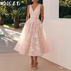 Fashion Summer Spring Sleeveless V-Neck Casual Dresses