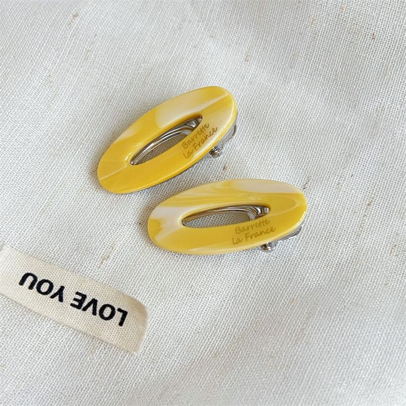 2 Stück/Set Acetat Haarspangen Bunt Klein Ausgehöhlt Oval Geometrisch Haarspangen Seitenstecker Haarnadel Damen Haarschmuck
