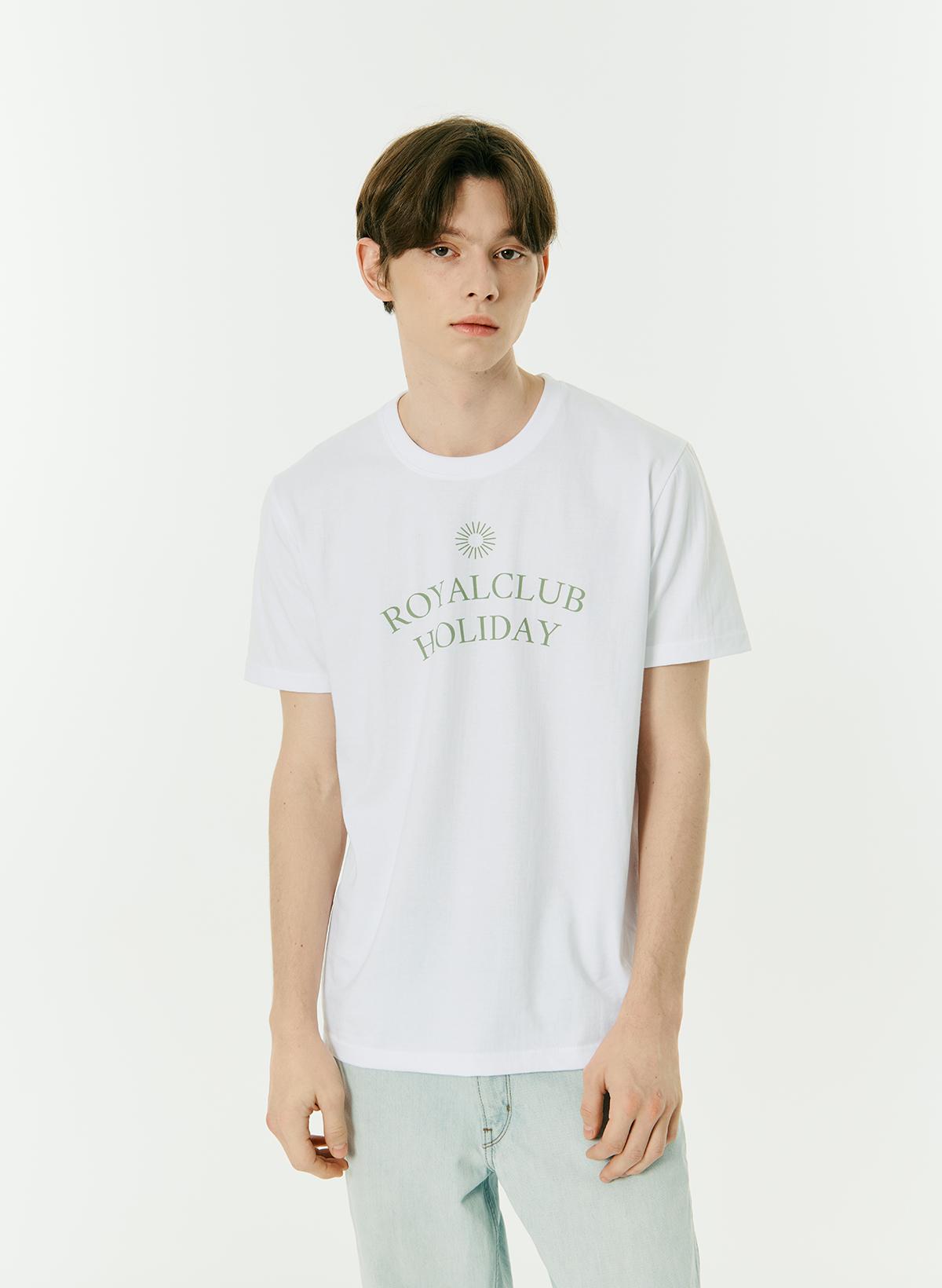 Royal Club Holiday Semi-Overfit Logo Short Sleeve T-Shirt White White/M