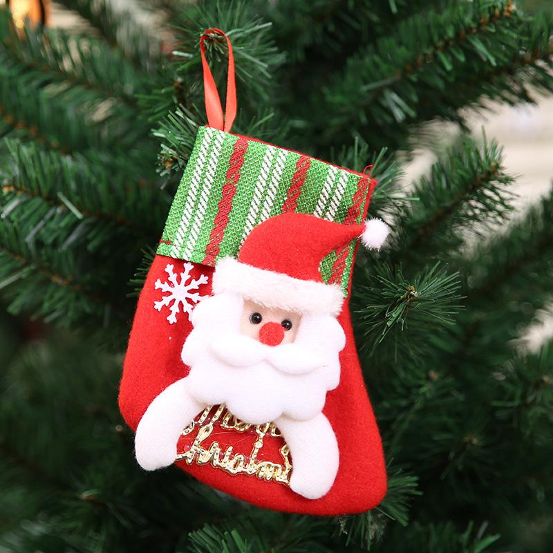 Merry Christmas Socks Christmas Tree Ornaments Sack Xmas Gift Candy Bag Cute Fabrics with Multiple Styles To Choose From