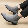 Men's Large Size High Top Men's Boots Business Casual Fashion Chelsea Boots Suede Vintage British Youth Leather Shoes