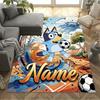 Bluey's Soccer Adventure Customized Name Floor Mat Perfect for Foyer Entryway Dining Room Hallway Anti-slip Rug Decorate Offices