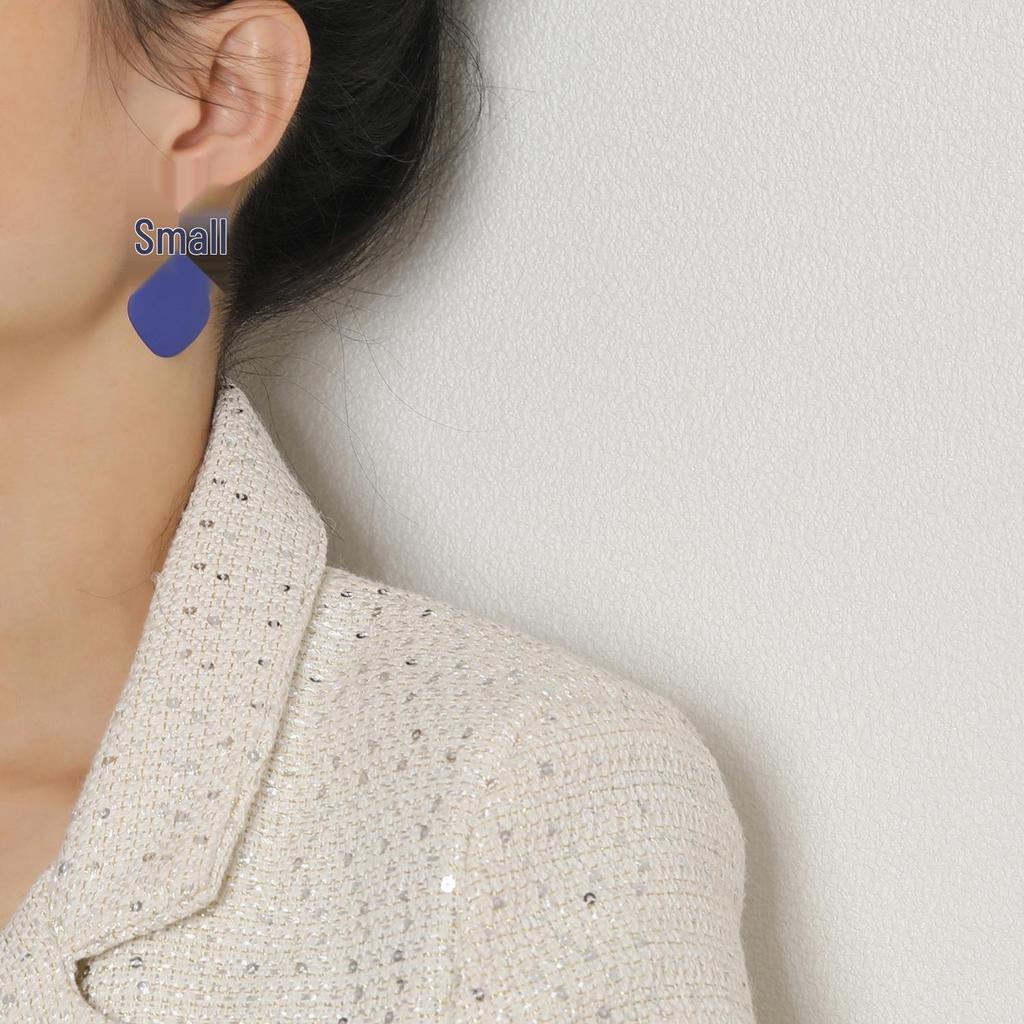 Autumn/Winter Geometric Diamond Color Block Earrings - Luxury Women's Fashion Jewelry
