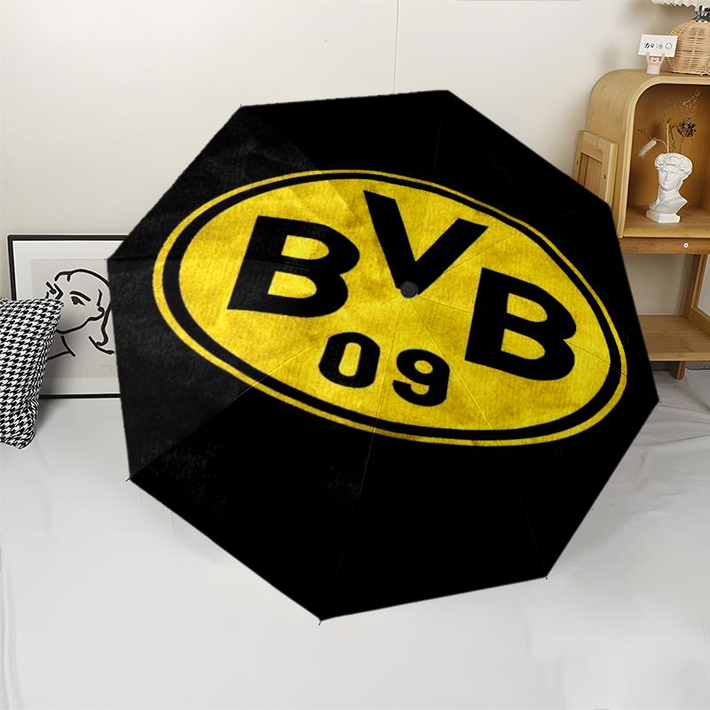 Borussia Dortmund Theme Automatic Umbrella, Lightweight & Portable, 8 Rib, Perfect for Outdoor Travel, Birthdays, Christmas, Gifts.