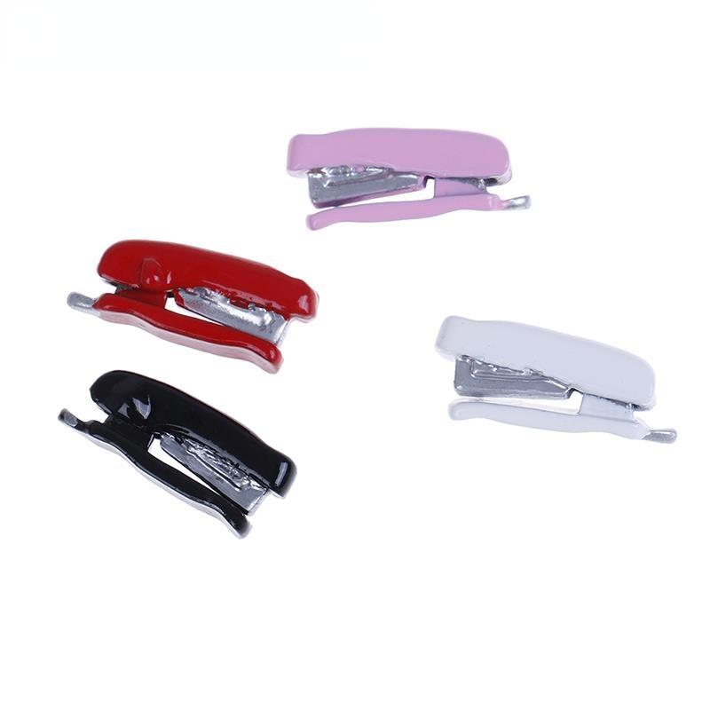 

2pcs NEW Dollhouse Miniature 1:12 Toy Metal Stapler Length 1.9cm Red White Pink Black 1pc Pink&1pc Red