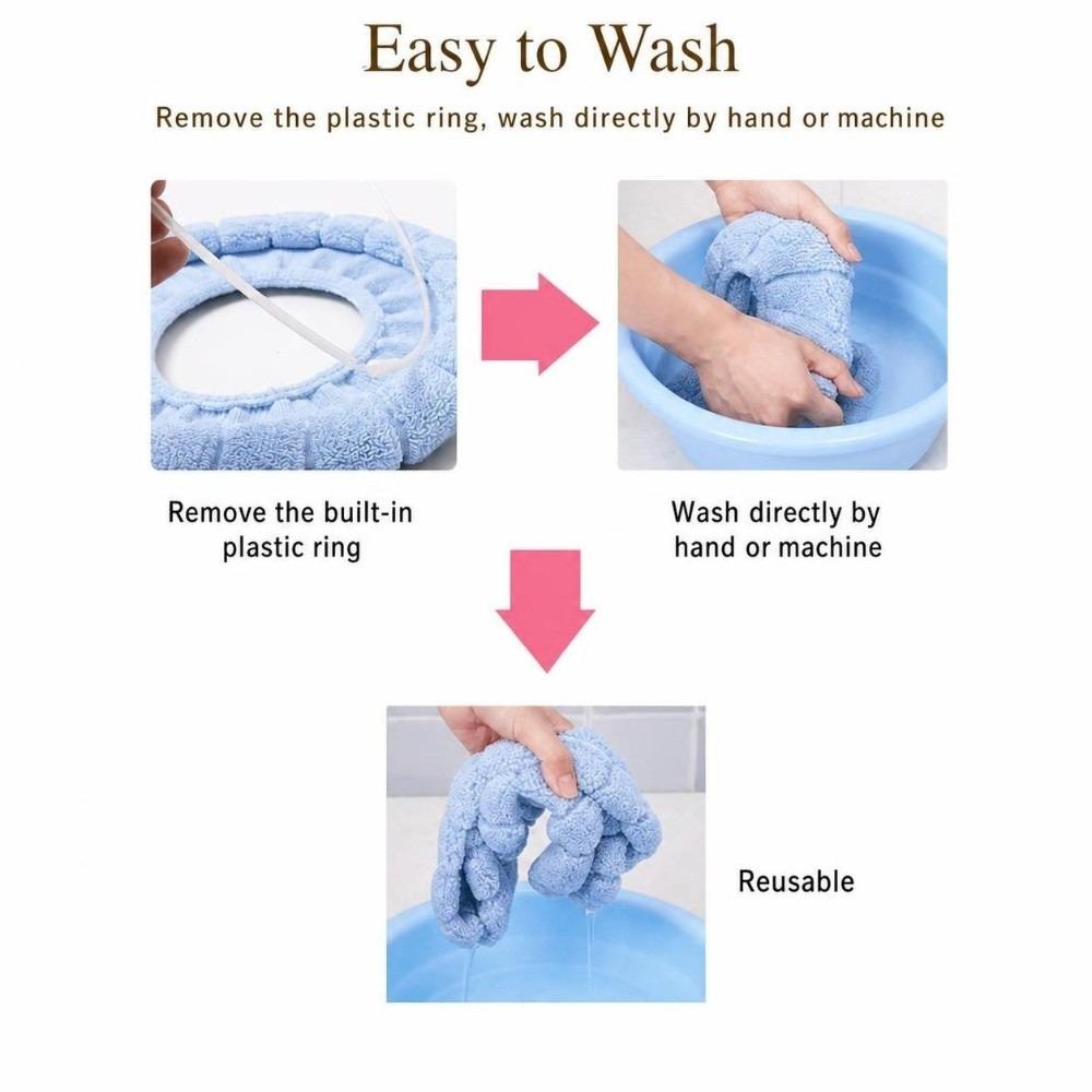 5 Pack Polyester Toilet Seat Cushion Thickened Material Toilet Cover  Guest Bathroom