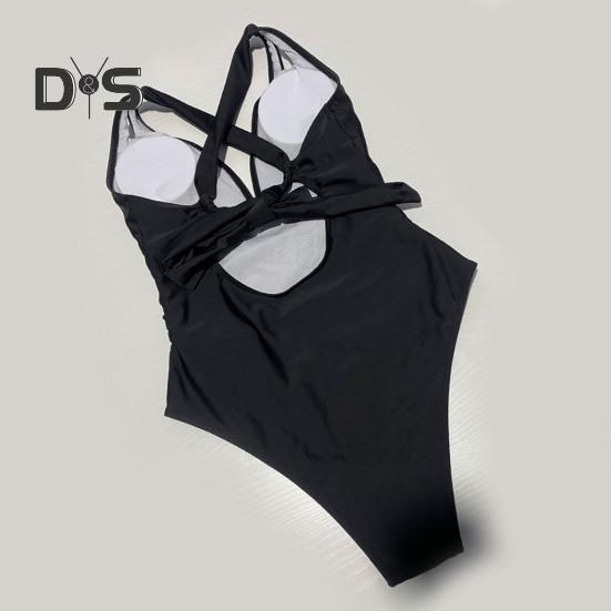 Damskie Monokini z dekoltem w serek, sznurowane plecy, modelujące brzuch, jednoczęściowy kostium kąpielowy, regulowane ramiączka, wyszczuplający design, strój plażowy