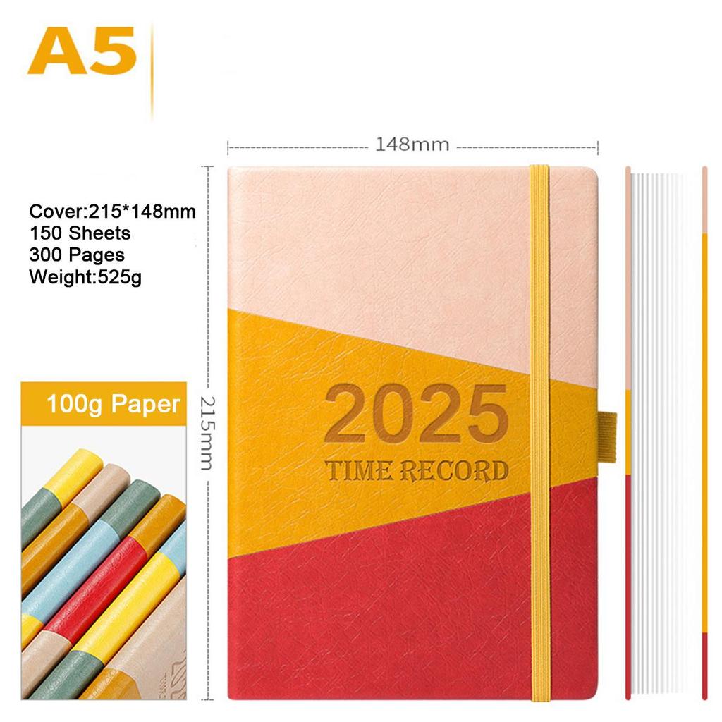 A5 verdickter Business-Notizblock aus Leder, Arbeitsnotizbuch, Besprechungsprotokollbuch, Tagesplaner 2025, Studiennotizen für Studenten, Tagebuch, 150 Blatt