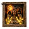 Festive Party Supplies Halloween Lighted Frame Ornaments, Light Up Shadow Box, Warm Cute Decor Atmosphere LED Lights for Home Living Room Bedroom