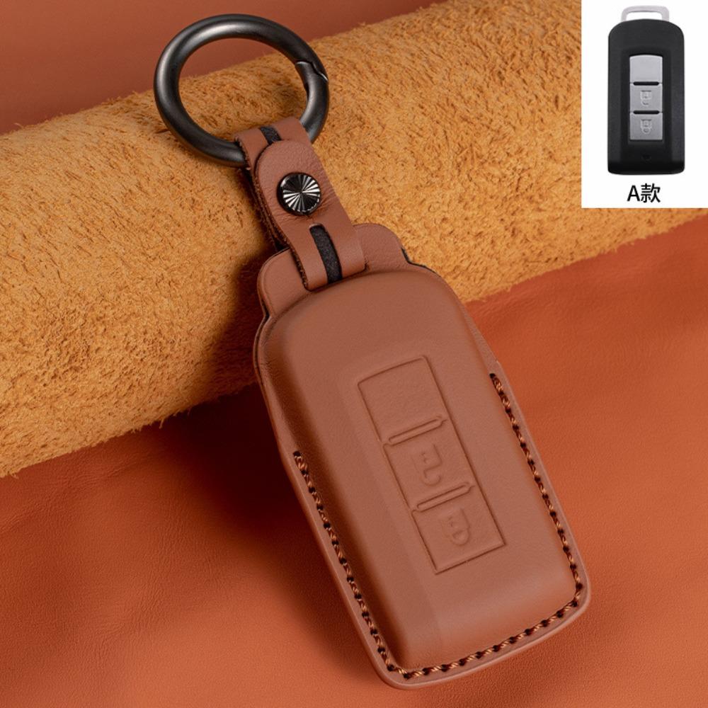 Genuine Leather Key Cover for Mitsubishi Outlander ASX Pajero Sport Eclipse Cross Premium Key Case