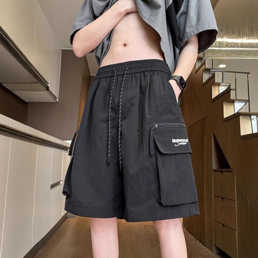 Japanese Work Shorts Men's Summer Thin Quick-drying Outside Wear Sports Casual Fashion High Arcade Functional Pocket Five-point Pants
