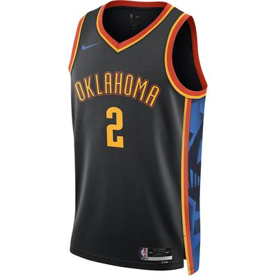 X NBA Dri-Fit Oklahoma City Thunder City Edition Shai Gilgeous-Alexander Logo Rýchloschnúci Ležérny Basketbalový Dres Pánsky dres Čierny FQ4353-010