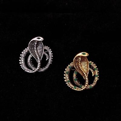 Retro Cobra Brooch Men's Snake Badge Suit Pin Accessory