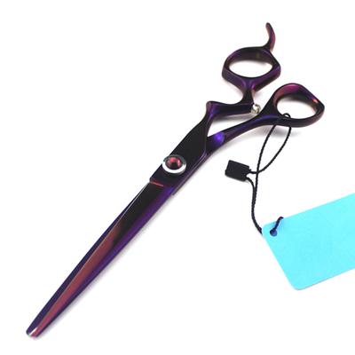 Professionelle 7'' Stahl Lila Haustier Hund Fellpflege Haarschneideschere Schnitt Friseur Haarschneideschere Friseurschere