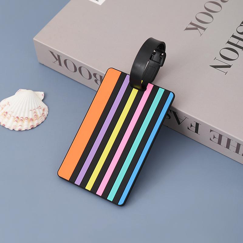 Soft Rubber Geometric Luggage Tags PVC Boarding Pass Creative Luggage Tag Address ID Name Lable Suitcase Tag Travel Accessories