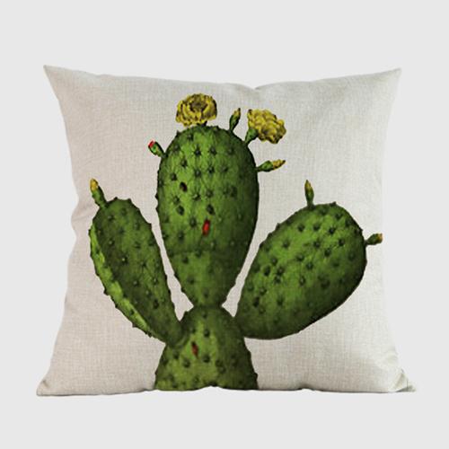 18" Square Home Decorative Cactus Throw Pillow Case Hand Painting Potted Plants Tropical Cactus Sofa Cushion Cover Cojines