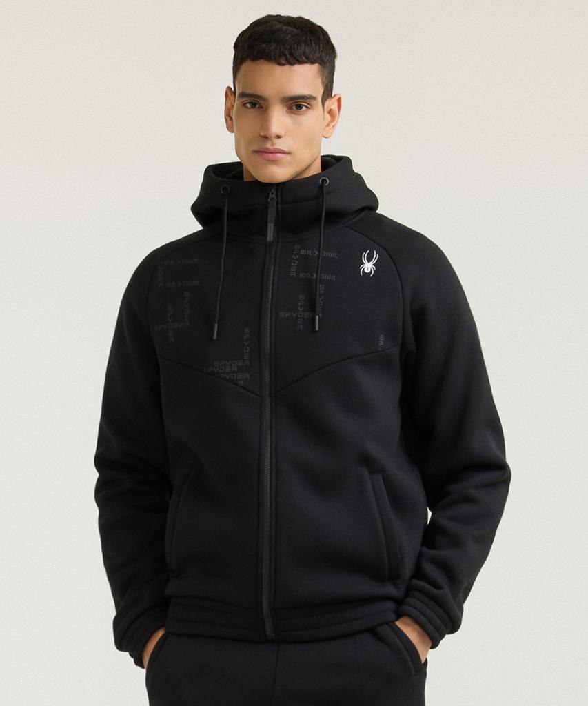Spyder Unisex Lifestyle Lettering Graphic Set Fleece-Lined Zip-Up Hoodie Sphwcnft304Ublk