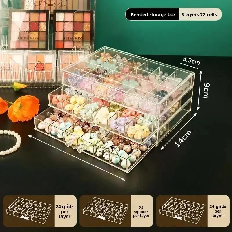 3-120grid Crystal Bead Storage Drawer Jewelry Organizer DIY Craft Material Box For Home Office Crafts And Hobbies