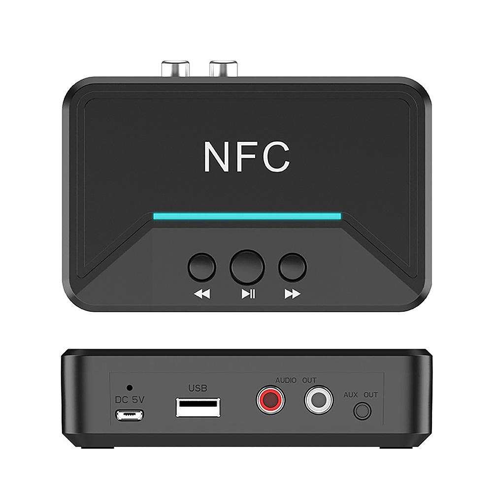 Bluetooth 5.0 Receiver Smart NFC A2DP RCA AUX 3.5mm Jack Wireless Adapter For Car Home Speaker Headphone