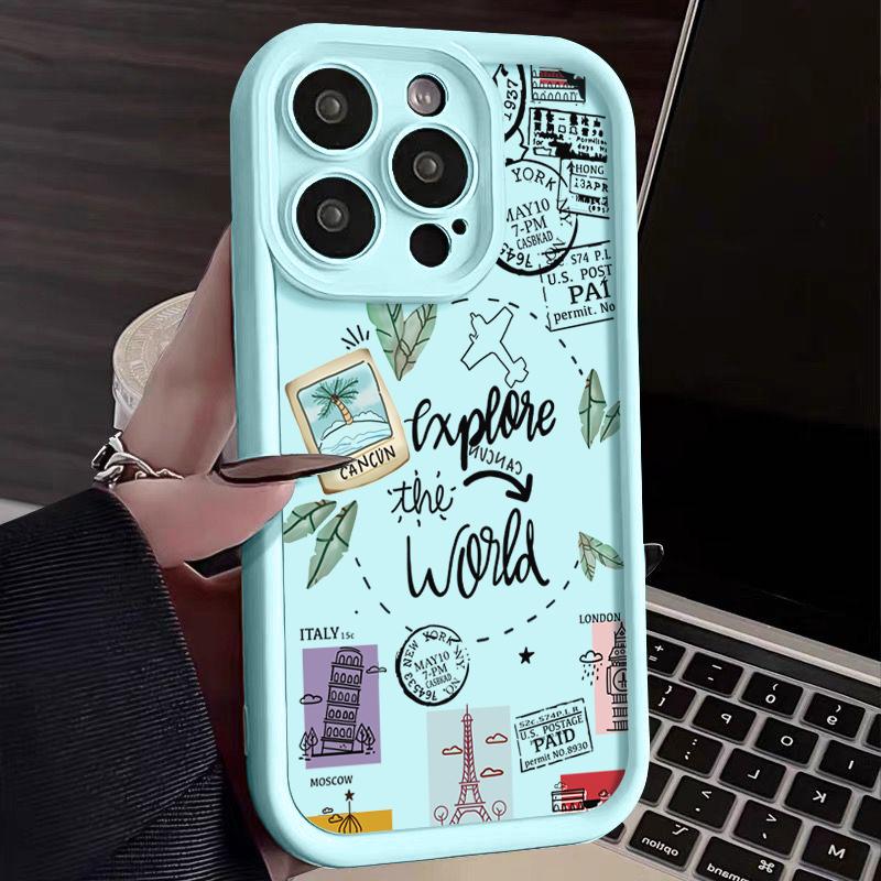 Signboard Print Matte Case For iPhone 16 Pro Max 15 Plus 14 Pro 13 12 11 XS XR 8 7 Shockproof TPU Soft Phone Cover Shell